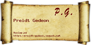 Preidt Gedeon névjegykártya